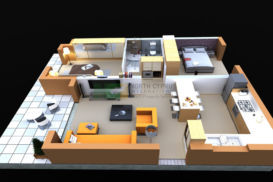 Catalkoy Modern  Apartment 2 Bed North Cyprus  Property