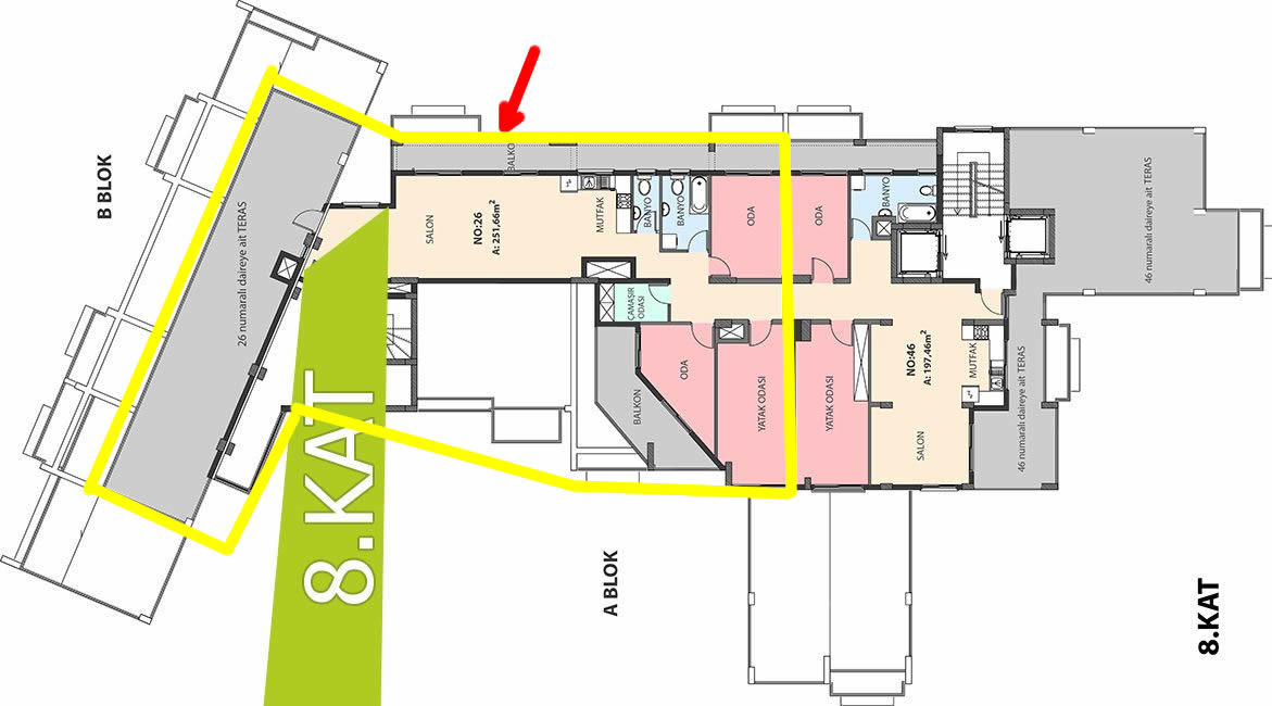 Floor Plan for Kyrenia Marine Residences 3 Bed B Block Apt 26