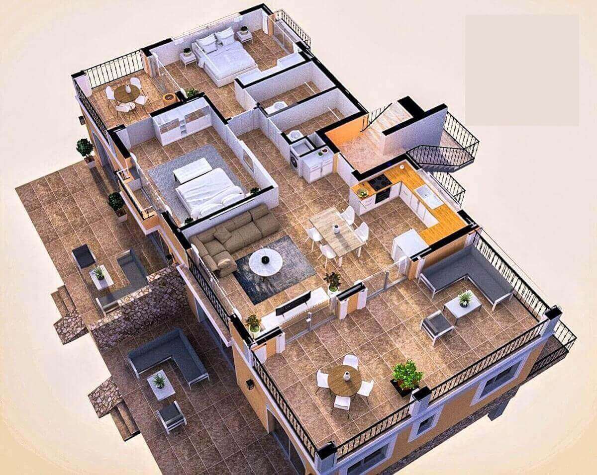 Alsancak Hillside Penthouse 2 Bed Floor Plan