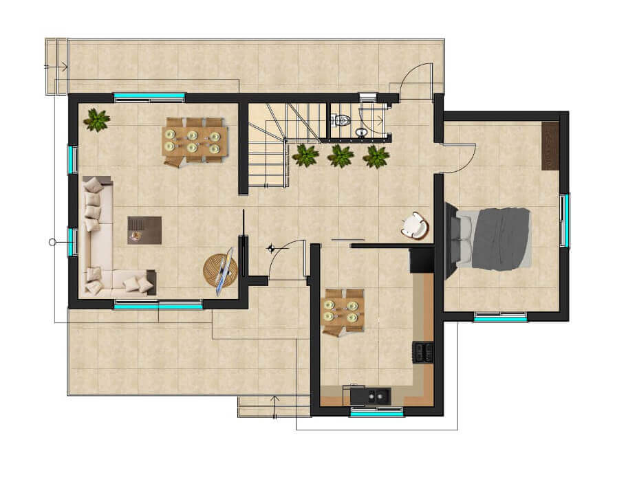 Lapta Amar Hillside Villas 3 Bed Ground Floor Plan