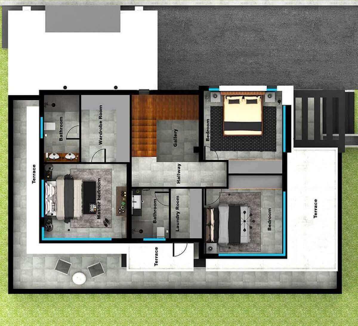 Edremit Sozen Villa 3 Bed First Floor Plan