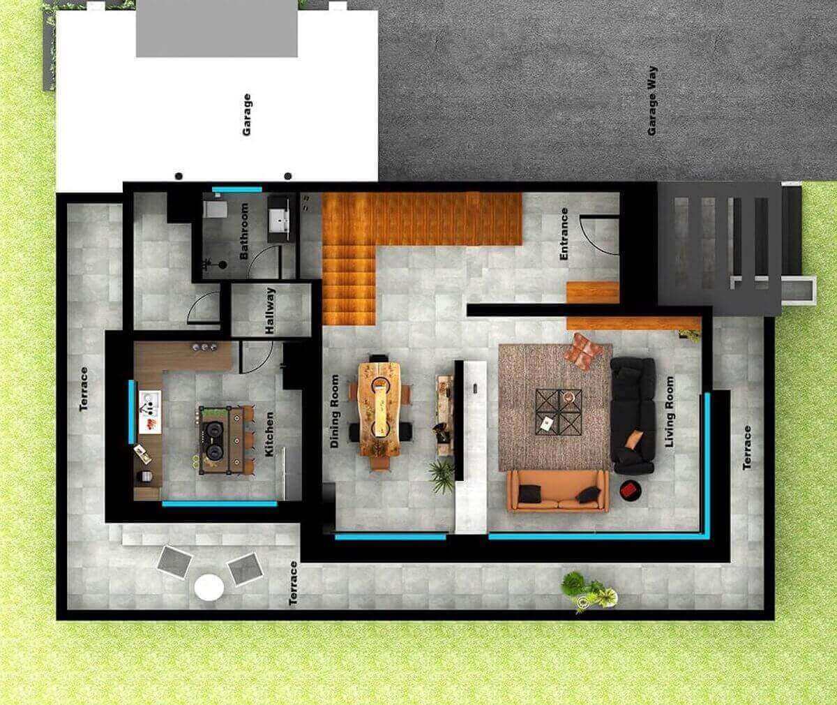 Edremit Sozen Villa 3 Bed Ground Floor Plan