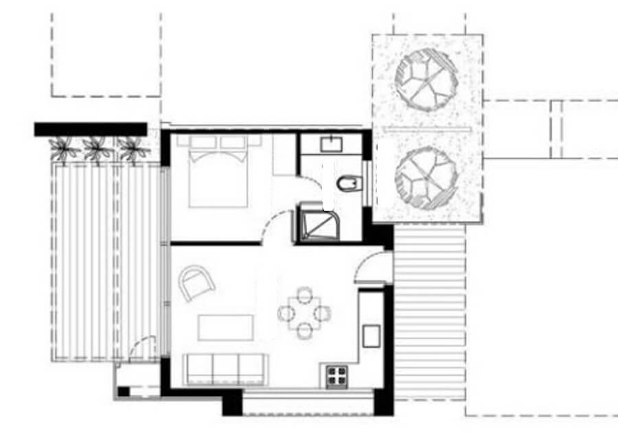 Tatlisu Seaview Apartment 1 Bed Floor Plan