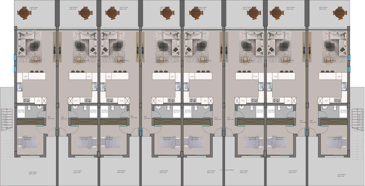 Tatlisu Ultra-Modern Seaview Apartment 1 Bed Floor Plan