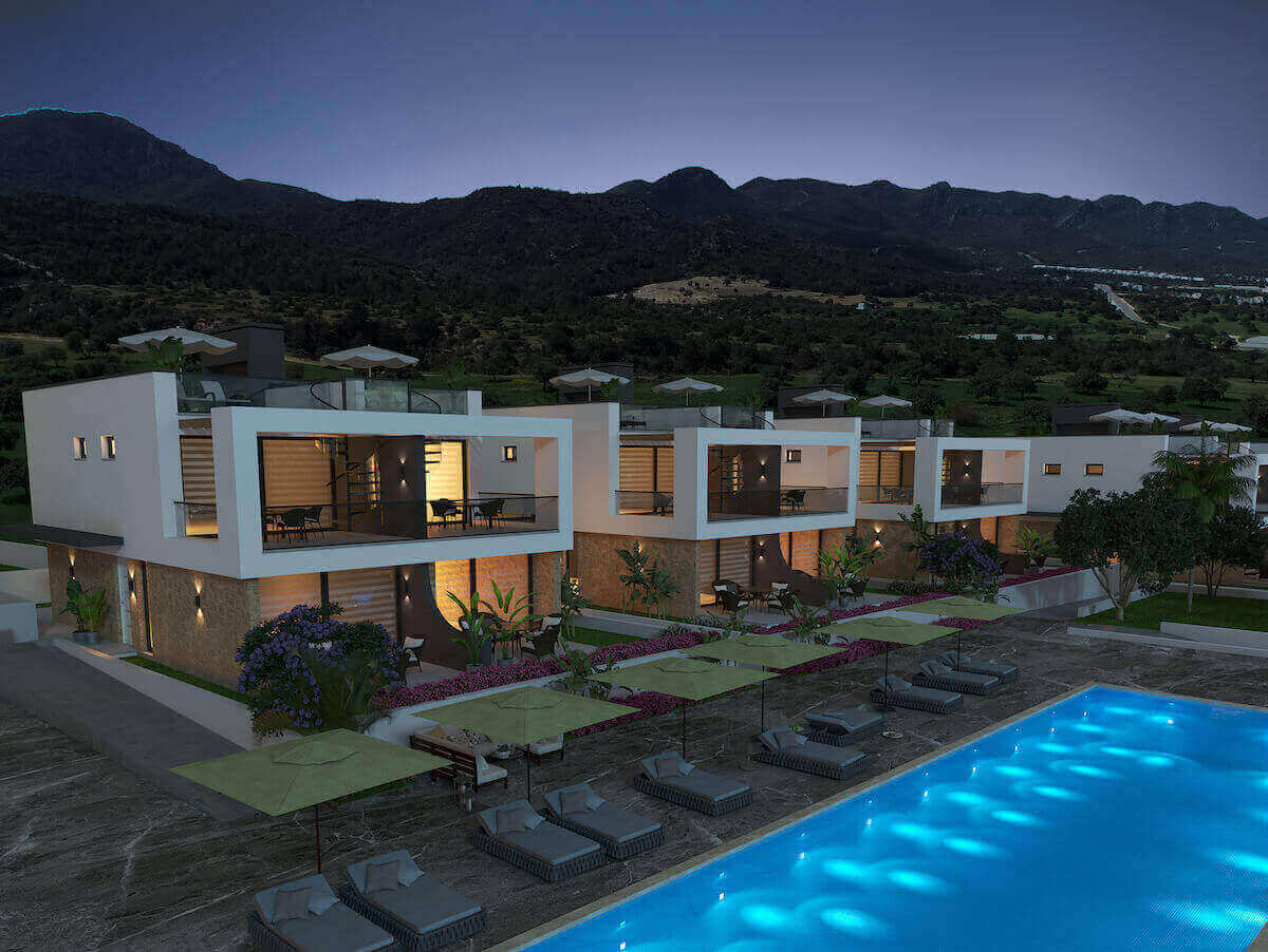 Tatlisu Ultra-Modern Seaview Semi Detached Villas 2 Bed - North Cyprus Property E11