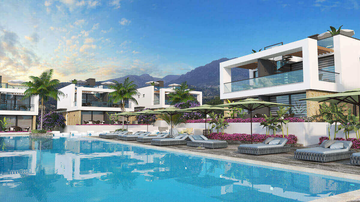 Tatlisu Ultra-Modern Seaview Semi Detached Villas 2 Bed - North Cyprus Property F1