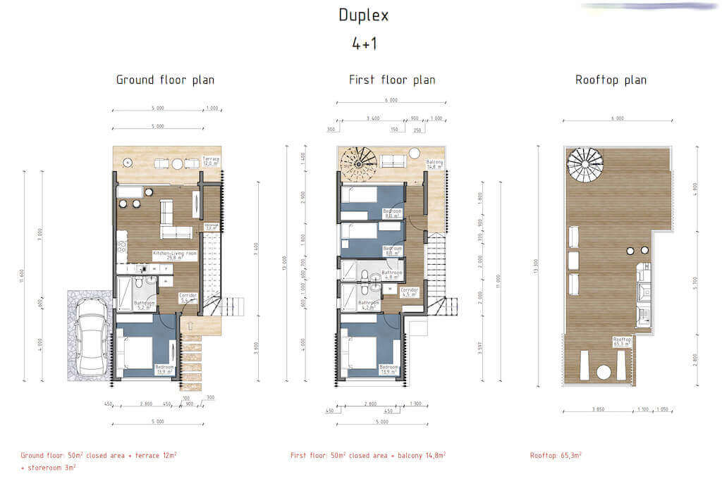 Karaagac Nature Reserve Luxury Dublex Town House 4 Bed Floor Plans